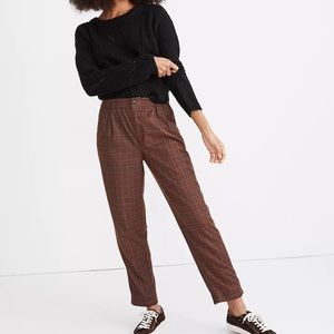 Madewell plaid flannel track trousers